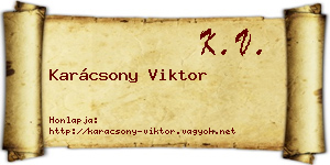 Karácsony Viktor névjegykártya